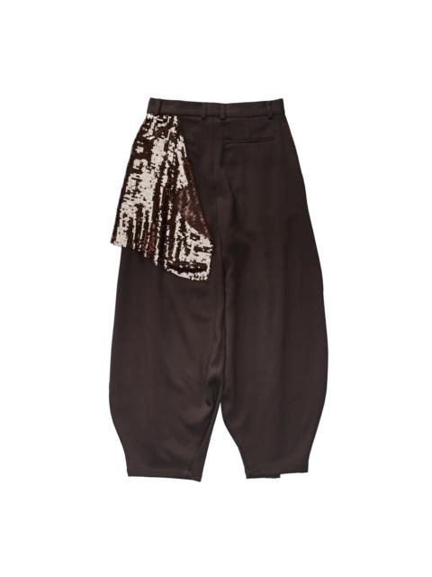 EDWARD CUMING Edward Cuming Kickout Drape Trouser Brown