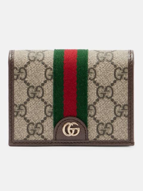 GUCCI Ophidia Small GG leather-trimmed wallet