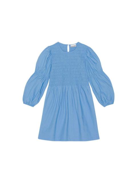 GANNI COTTON POPLIN SMOCK MINI DRESS