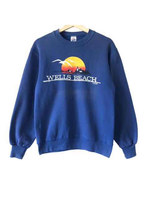 Other Designers Vintage - Jerzees Wells Beach Maine USA Vintage 1990s Crew Sweatshirt