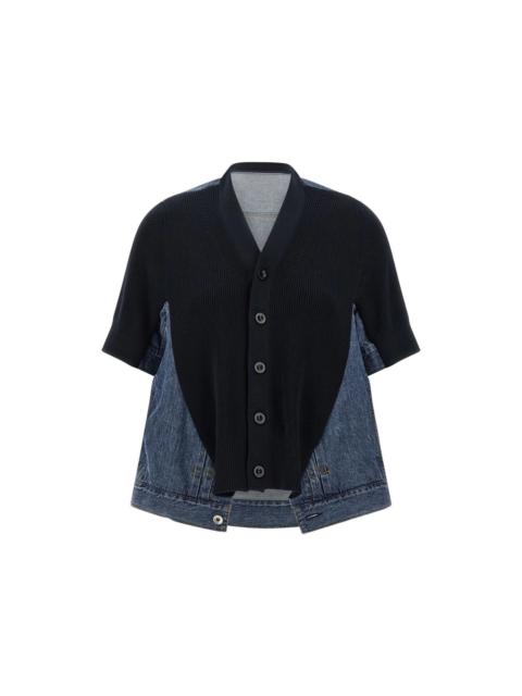 sacai SACAI Blue Denim Knit Cardigan New And Authentic (Women's si