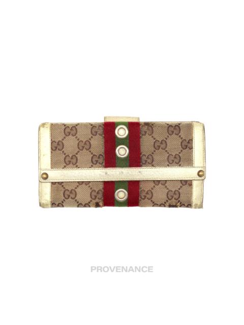 GUCCI Gucci GG Canvas Long Wallet - White with Web