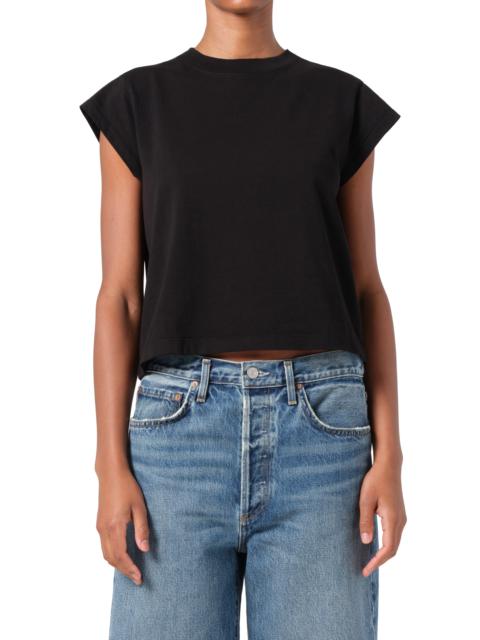 AGOLDE AGOLDE Bryce Cap Sleeve T-Shirt in Black at Nordstrom