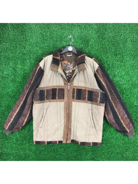 Other Designers Vintage - Vintage 80's Fontana 3 Fabric Zipper Jacket Nice Design