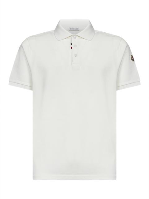 Moncler Moncler Men Natural Cotton Piqué Polo Shirt With Logo