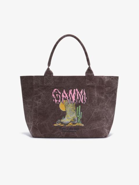 GANNI BROWN MEDIUM WESTERN BOOT TOTE