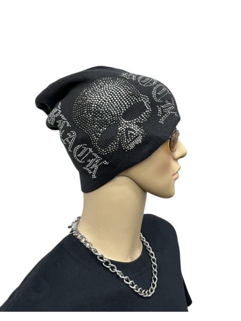 Other Designers Seditionaries - 💀Vintage XFRM BLACK ROCK Punk Sparkling Skull Beanie