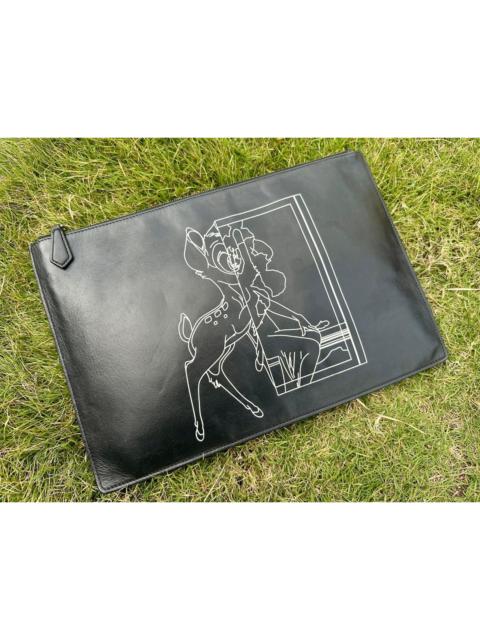 Givenchy Authentic Givenchy x Bambi Disney Leather Clutch Bag