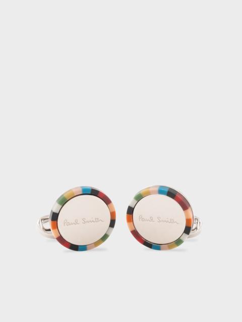 Paul Smith Circle 'Signature Stripe' Cufflinks