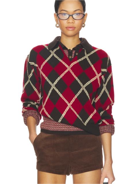 GUEST IN RESIDENCE Collegiate Argyle Polo Top