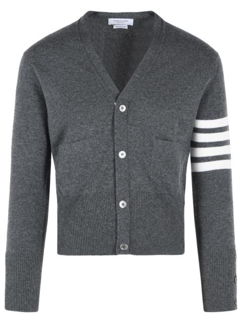 Thom Browne Thom Browne 'Classic 4 Bar' Grey Cashmere Cardigan Men
