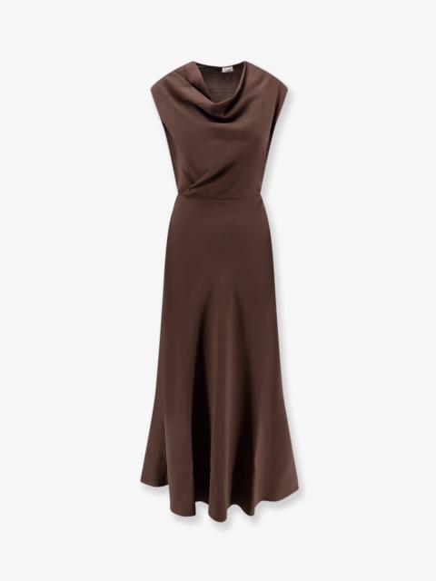 Brunello Cucinelli Brunello Cucinelli Flared Twill Fluid Virgin Wool Dress