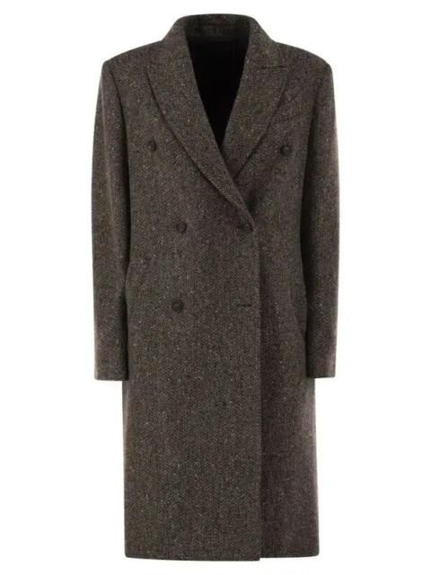 Brunello Cucinelli Brunello Cucinelli Double-breasted Tweed Coat Brown