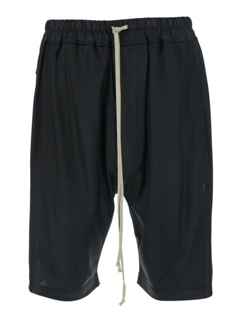 Rick Owens DRKSHDW Drkshdw Men Black Shorts With Elasticated Waist And Drawstring In Tech Fabric For Men