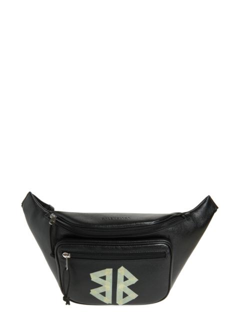 BALENCIAGA Balenciaga Explorer Tape Logo Leather Belt Bag in 1004 Washed Black at Nordstrom