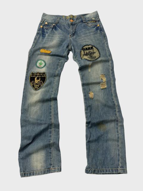 Hysteric Glamour Flare Distressed Patches Junya Watanabe Style Denim Jeans