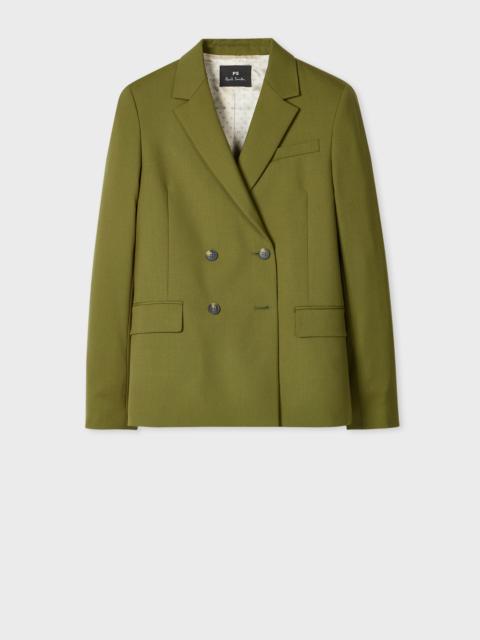 Paul Smith Women's Olive Green Wool Double-Breasted Blazer