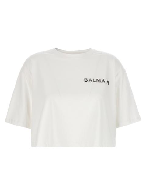 Balmain Logo Cropped T Shirt