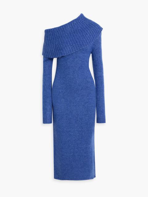 Cult Gaia Grayson one-shoulder brushed knitted midi dress