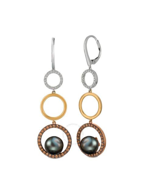 Other Designers Le Vian Ladies Wisdon Pearls Earrings set in 14K Tri Color Gold