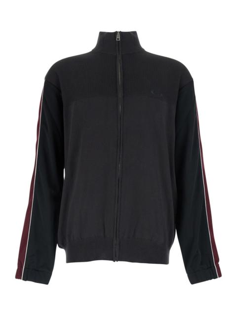 BALENCIAGA Balenciaga Men Black High-Neck Sweatshirt With Front Zip Closure And Logo Embroidery In Cotton For M