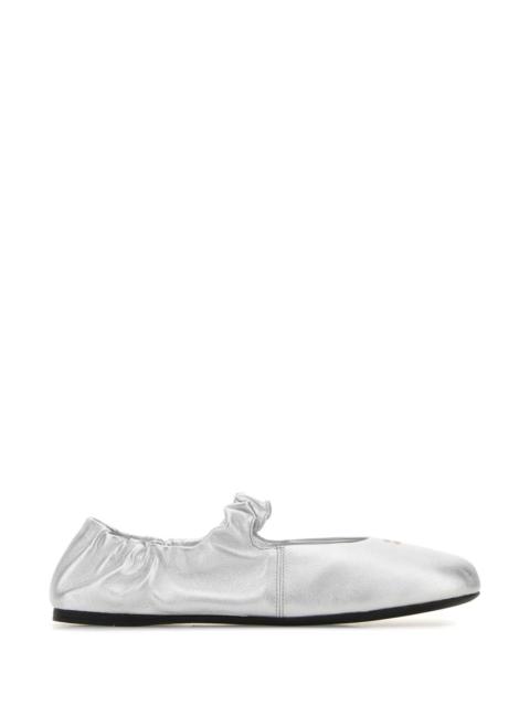 Miu Miu Miu Miu Women Silver Leather Ballerinas