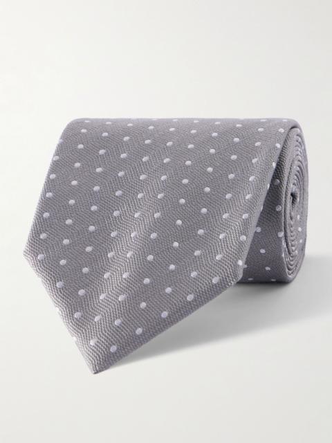 TOM FORD 8cm Polka-Dot Silk Tie Gray