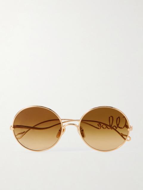 Chloé Iconic Round-frame Gold-tone Sunglasses