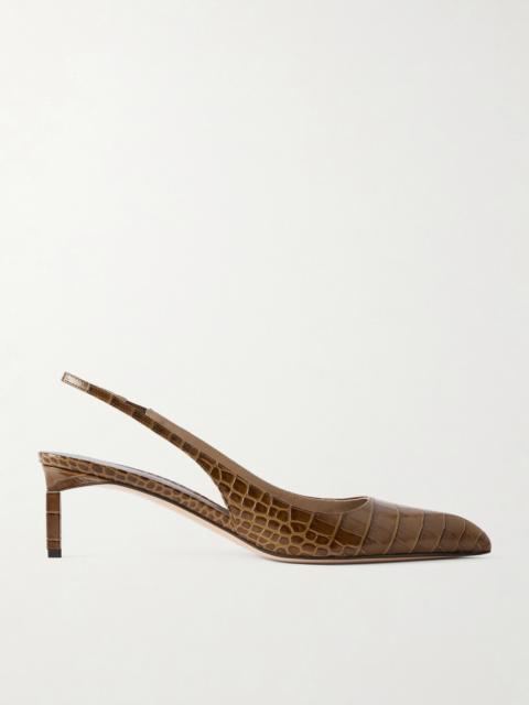 TOM FORD Croc-effect Leather Slingback Pumps