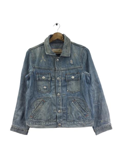 Marc Jacobs Vtg MARC JACOBS USA Distress Denim Jeans Jacket Motorcycle