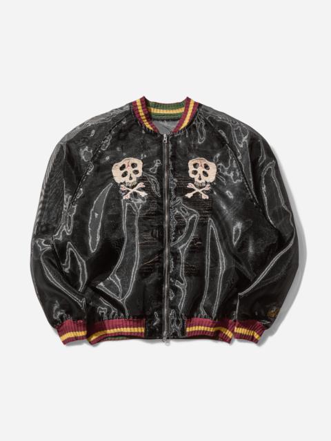 Kapital Men's Sheer Pearl Souvenir Jacket (Rain Skull) Black