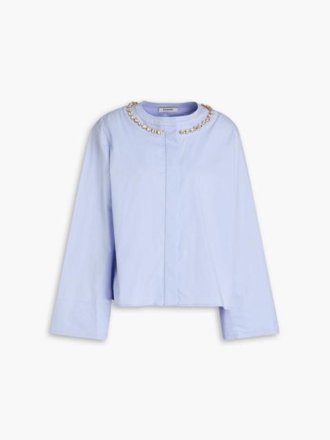 Sandro Crystal-embellished cotton-poplin shirt