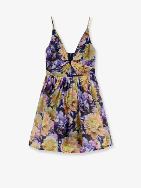 Zimmermann Zimmermann Luna Silk And Linen Blend Dress With All-Over Floral Print