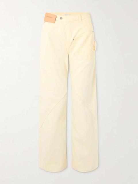 Twisted low-rise wide-leg jeans Pastel yellow