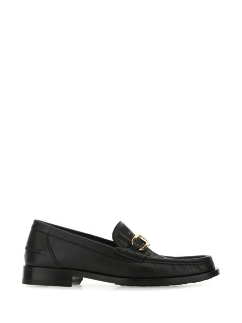 Fendi Men Multicolor Leather And Fabric Loafers