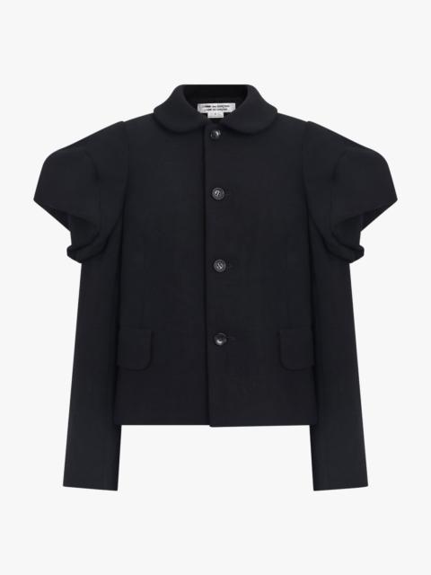 Comme Des Garçons EXAGGERATED PUFF SLEEVE BUTTON UP JACKET | BLACK