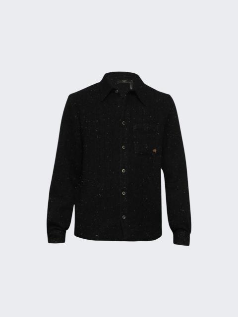 AMIRI Shimmer Boucle Long Sleeve Shirt Black