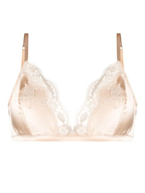 Dolce & Gabbana Dolce & Gabbana Women Soft-Cup Satin Bra With Lace Detailing