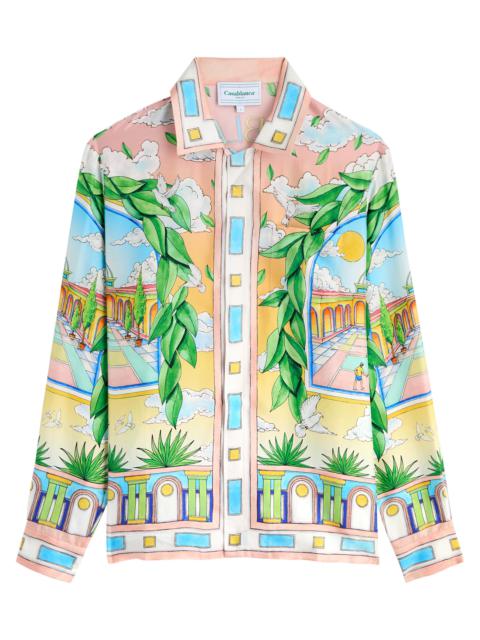 Paysage Ideal printed silk-satin shirt