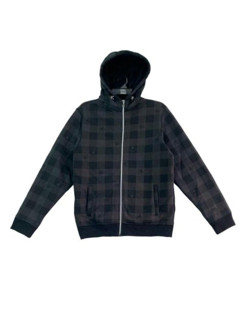 Other Designers Japanese Brand - Vtg 90s Spinash skull logo hooded jacket sherpa fleece lined