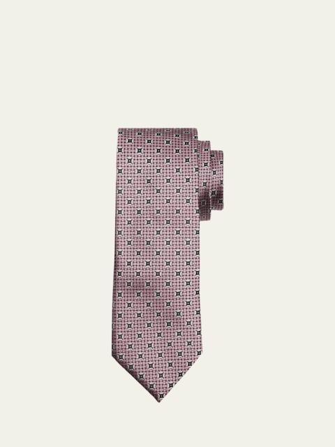 ZEGNA Men's Woven Medallion Silk Tie