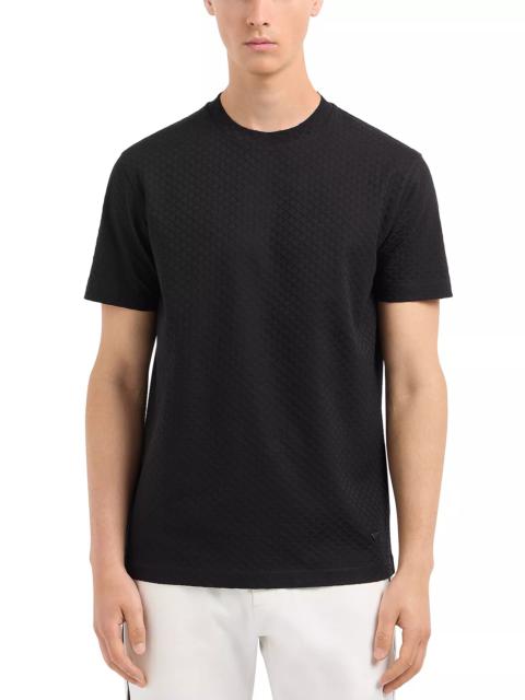 EMPORIO ARMANI Cotton Jersey Diamond Jacquard Tee