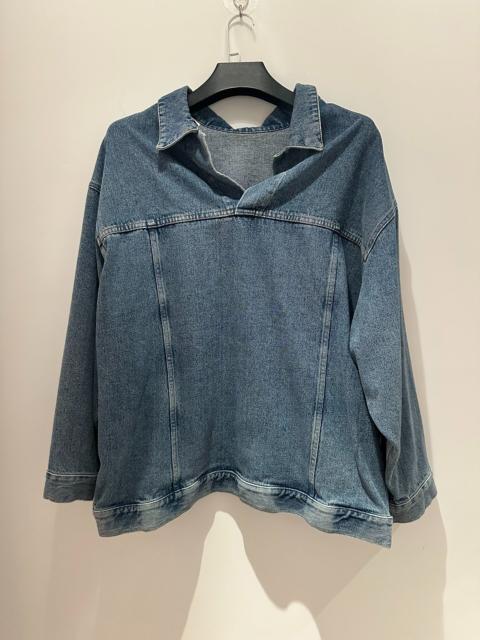BALENCIAGA Balenciaga Solid Color V-Neck Denim Jacket