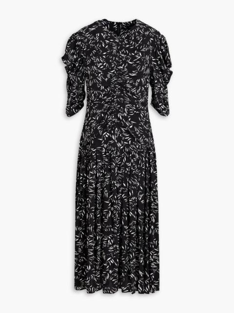 Proenza Schouler Ruched printed crepe midi dress