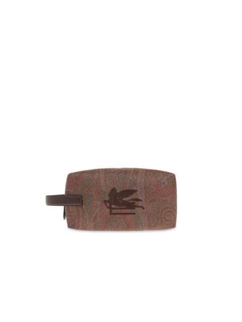 Etro ETRO Embroidered Brown Cosmetic Bag New & Authentic