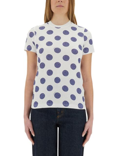 Moschino BALLPOINT PEN POLKA DOTS T-SHIRT