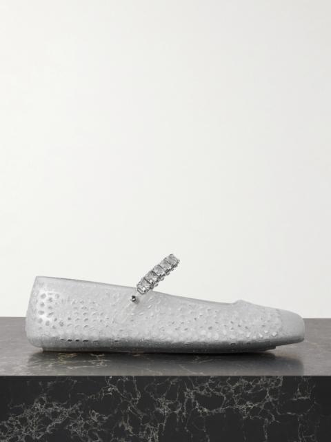 JIMMY CHOO The Jelly Crystal-embellished Glittered Tpu Ballet Flats