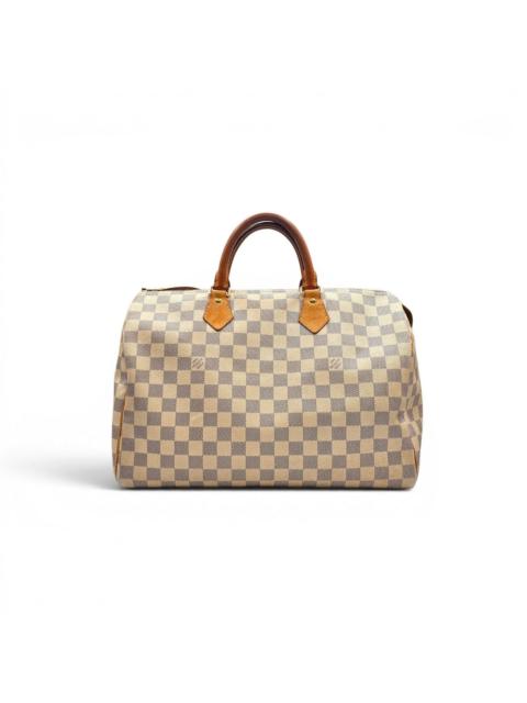 Louis Vuitton Speedy 35 Damier Azur Canvas Top Handle Bag Handbag N41535