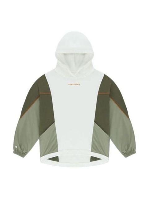 Converse Converse Character Irregular Contrasting Colors Knit Loose Hoodie Retro White 10021057-A02