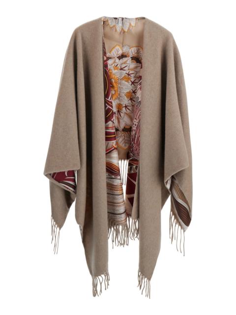 FERRAGAMO Ferragamo Women Beige Cape With High Collar And Leather Front Closure For Women